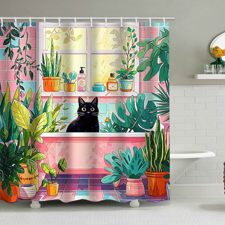 Cat-Themed Bathroom Shower Curtain Stornfield