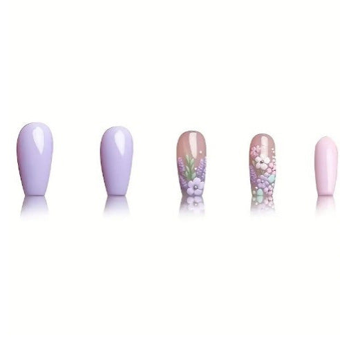 Floral Themed Acrylic Nail Art Enhancements Stornfield