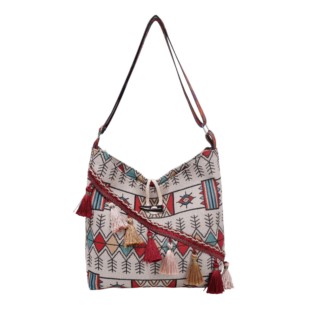 WoEthnic Patterned Flap Hobo Bag Stornfield