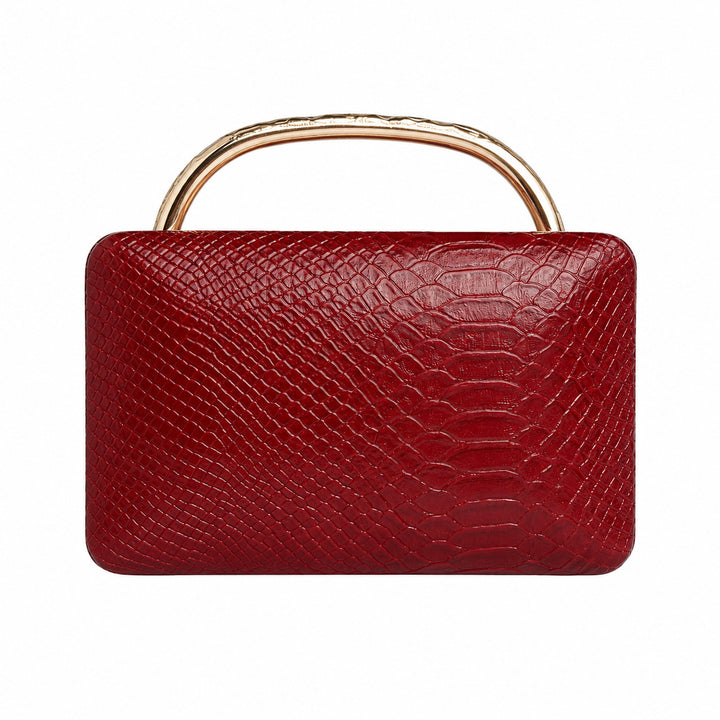 Structured Python-Embossed Handbag