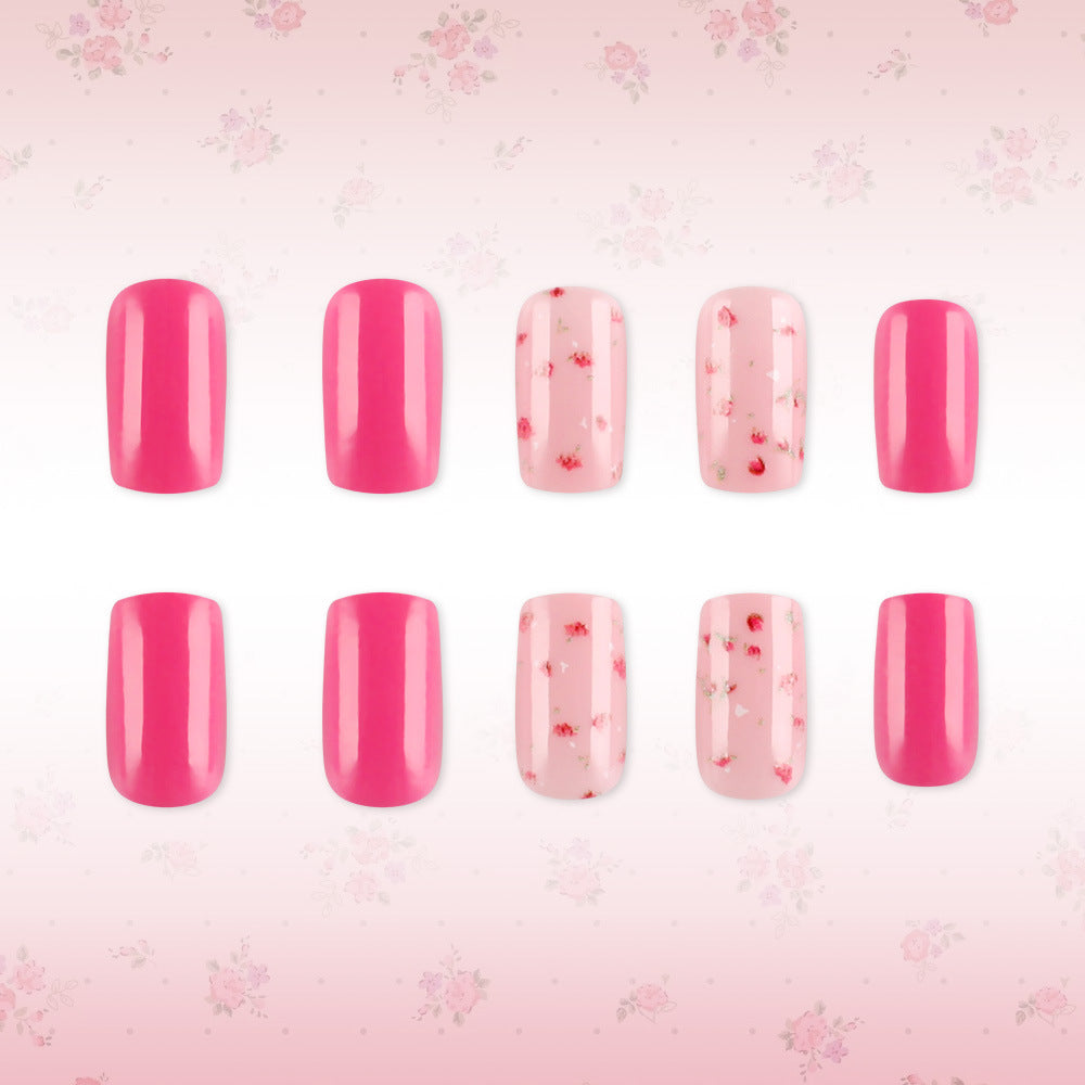 Elegant Floral Accent Press-On Nails Stornfield