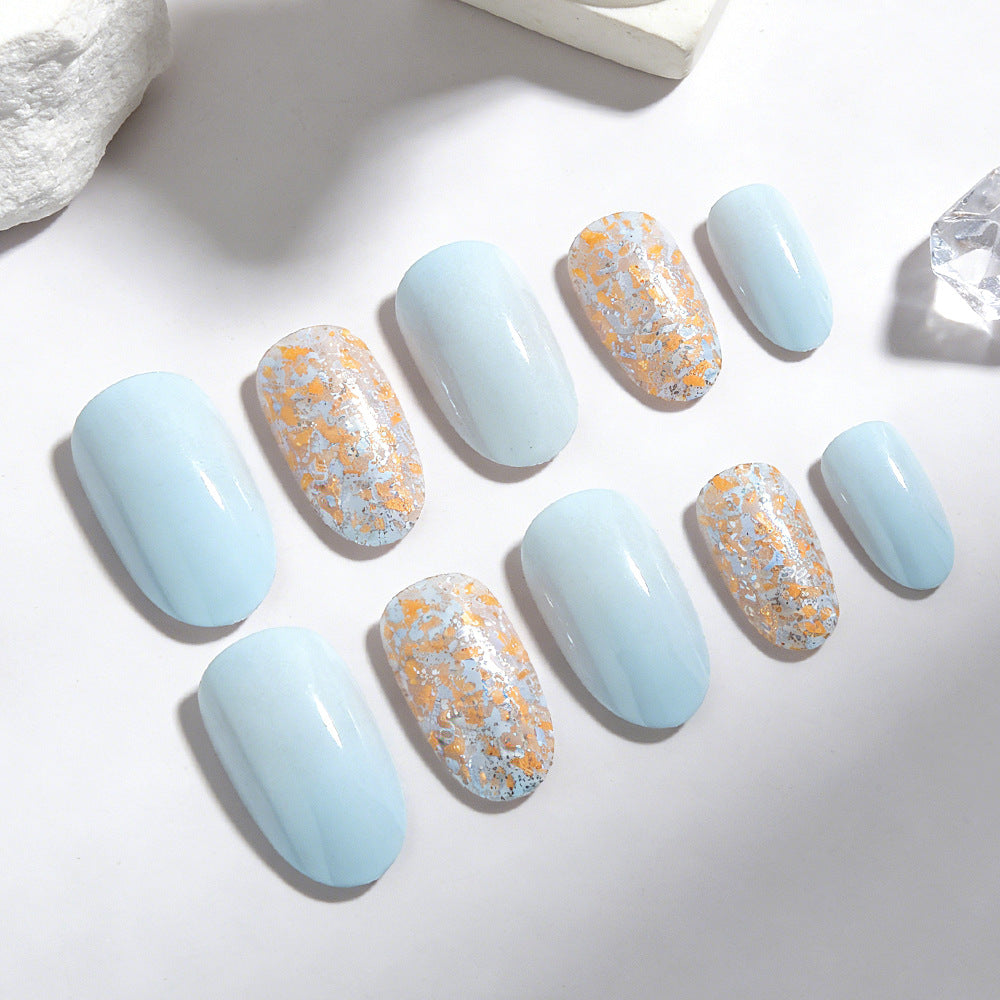 Elegant Press-On Nail Art Set with Glitter Accents Stornfield