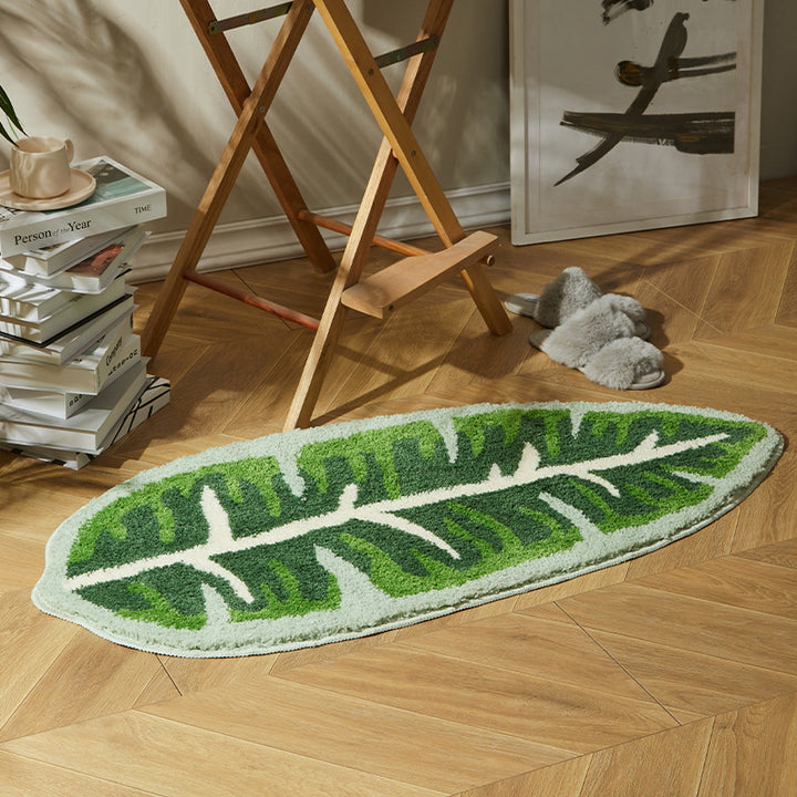 Leaf-Shape Area Rug for Home Decor