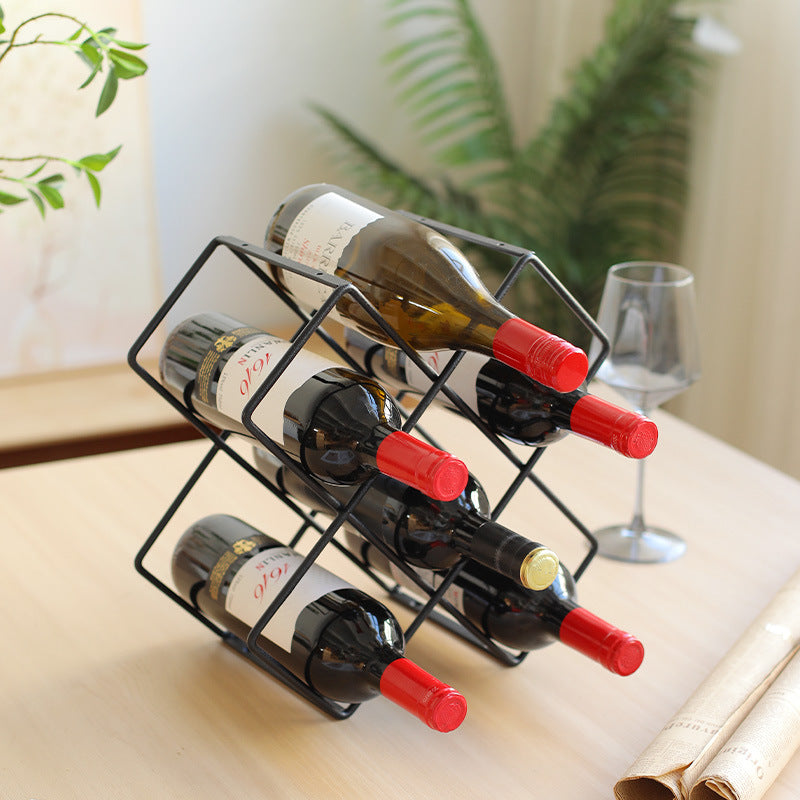 Unisex wine rack made of black metal Stornfield