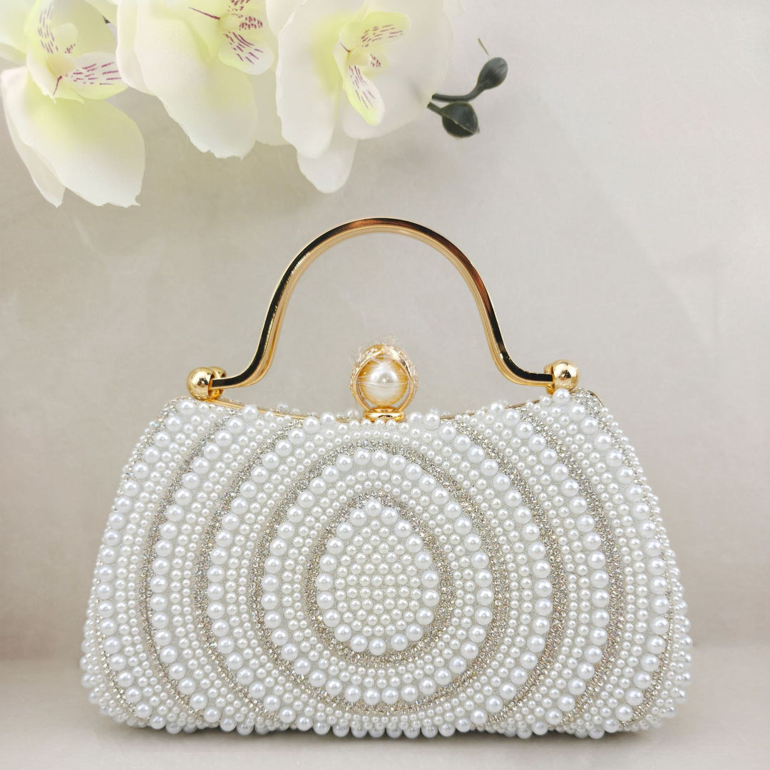 Elegant Pearl Beaded Evening Handbag