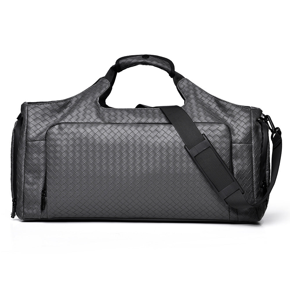 Woven Leather Travel Duffel Bag Stornfield