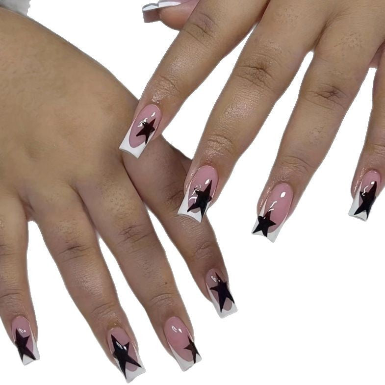 Artistic Star-Pattern Acrylic Nail Enhancements Stornfield