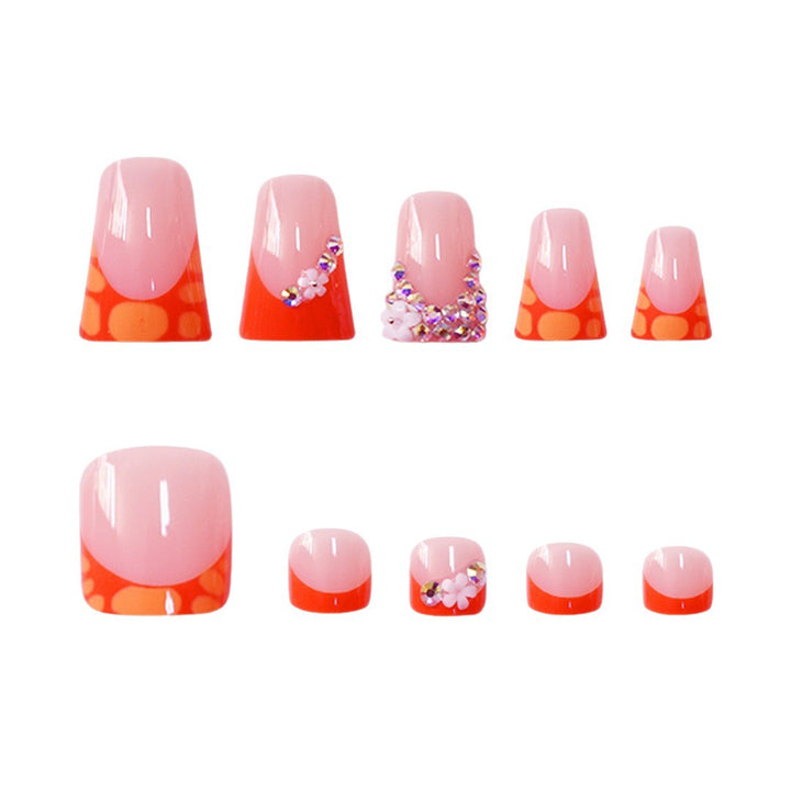 Decorative Press-On Nail Set with Vibrant Shapes and Gems Stornfield