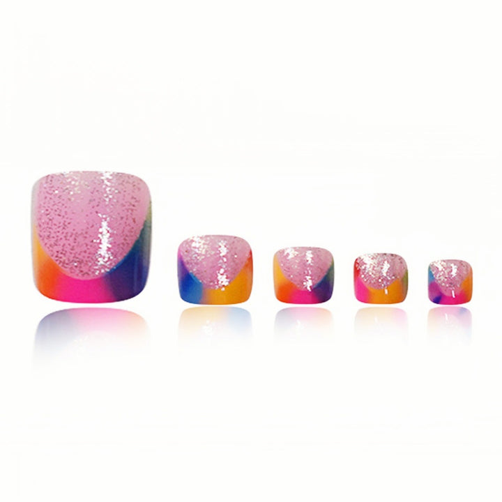 Vibrant Geometric Press-On Toe Nails Stornfield