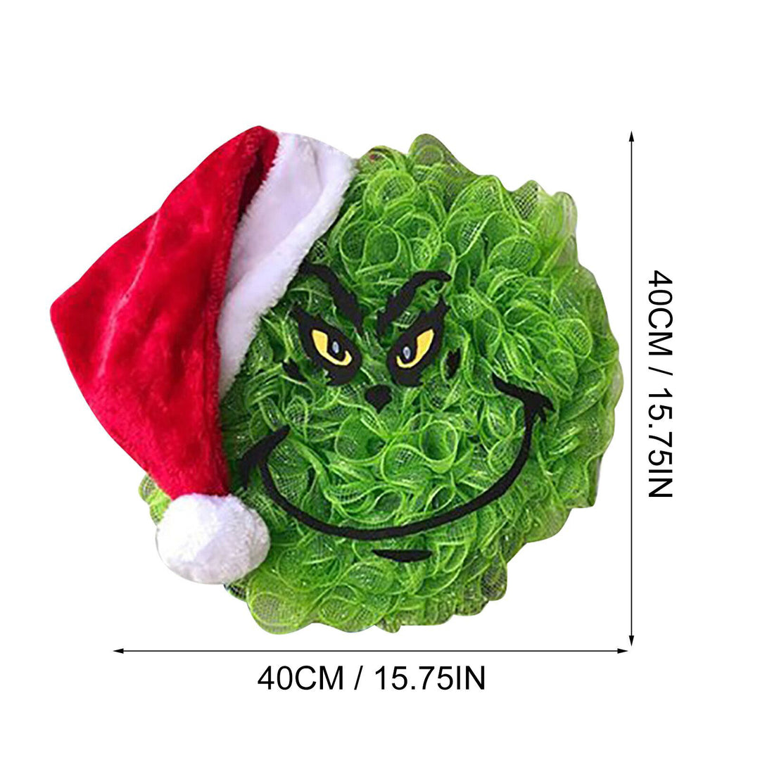 Festive Grinch-Themed Door Wreath