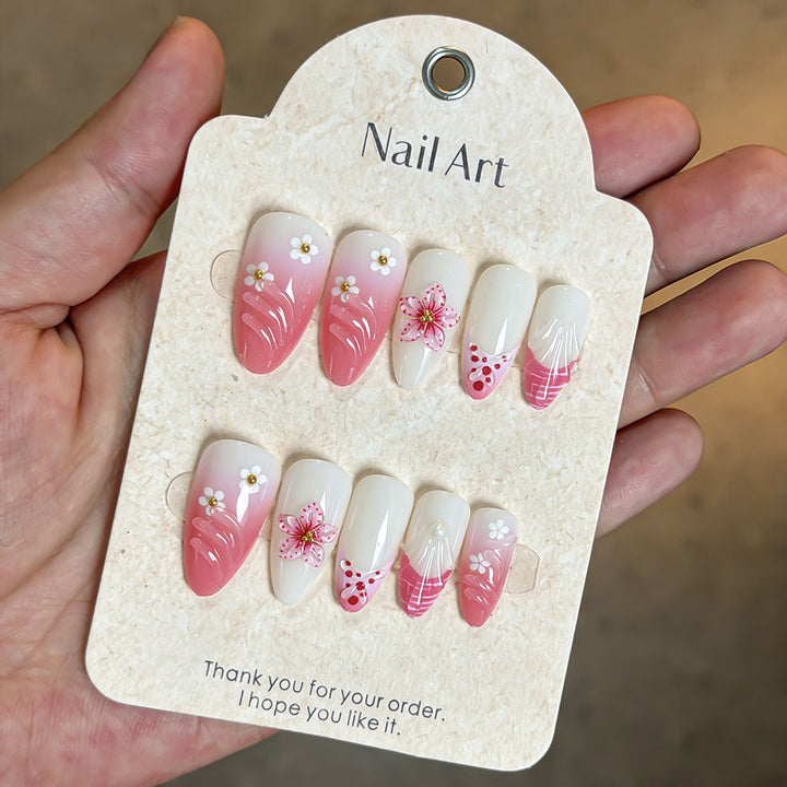Artistic Floral Press-On Nail Set Stornfield