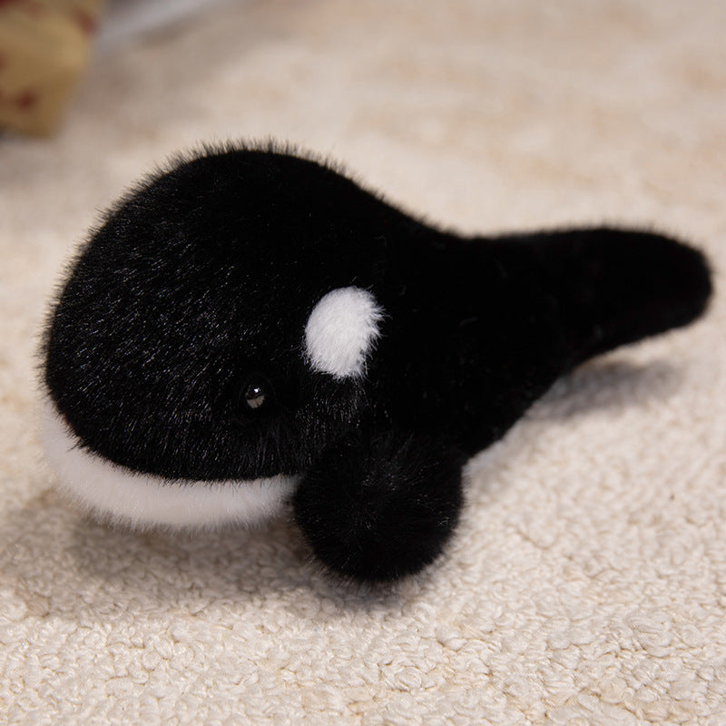 Plush Orca Whale Soft Toy with Ultra-Soft Faux Fur and Curved Huggable Body Stornfield