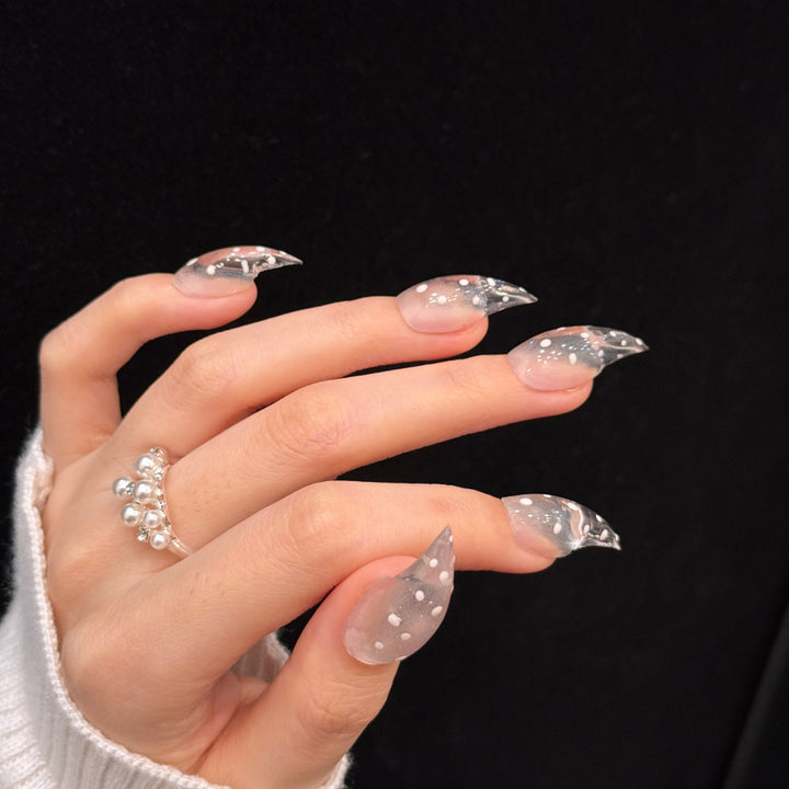 Stiletto Press-On Nail Extensions with Crystal Accents