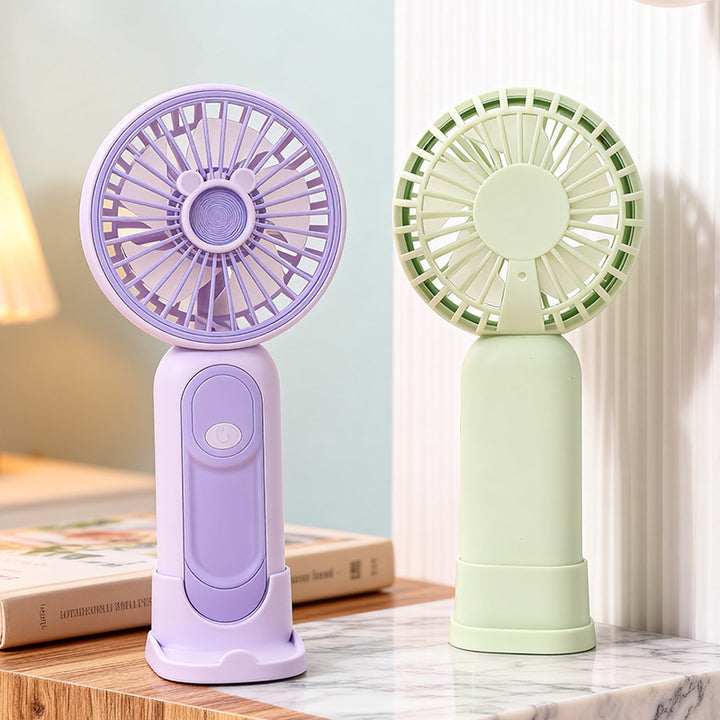 Unisex compact USB handheld fan with removable stand and quiet motor Stornfield