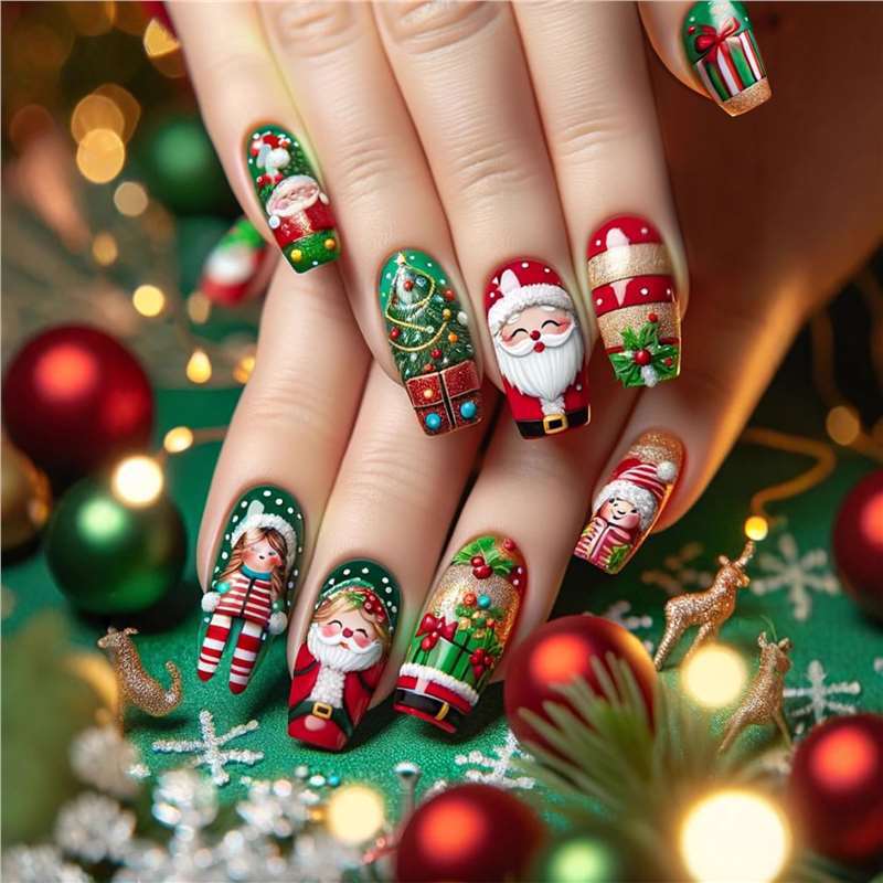 Festive Holiday Themed Nail Art Stornfield