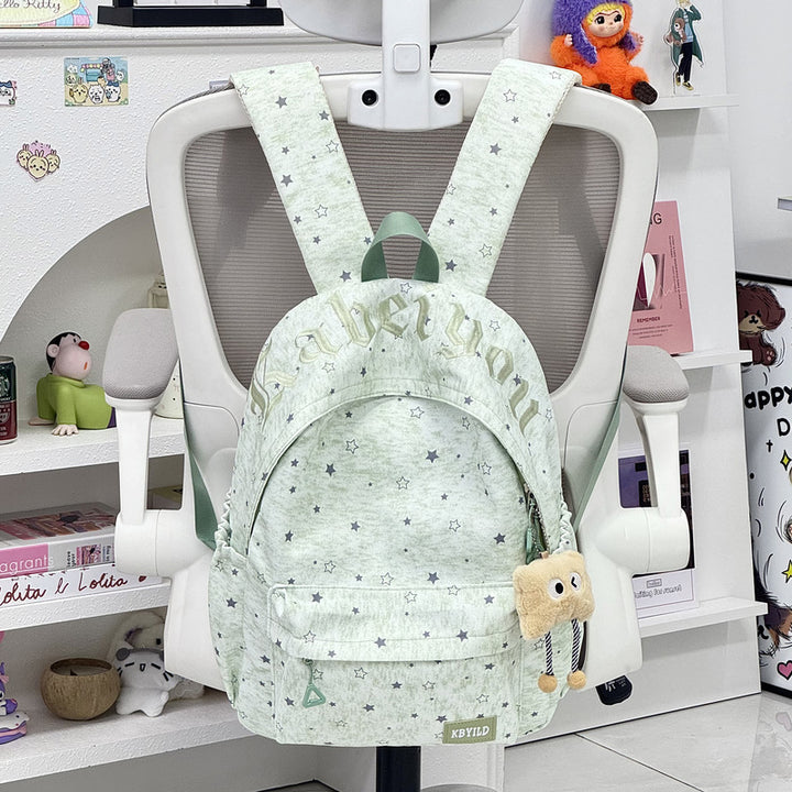 Stylish Star-Embellished Corduroy Backpack Stornfield