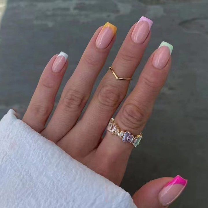 Acrylic nail set with colorful color accents Stornfield