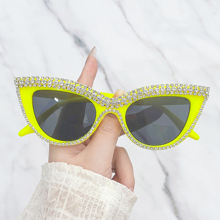 Glamorous Rhinestone-Embellished Shield Sunglasses Stornfield