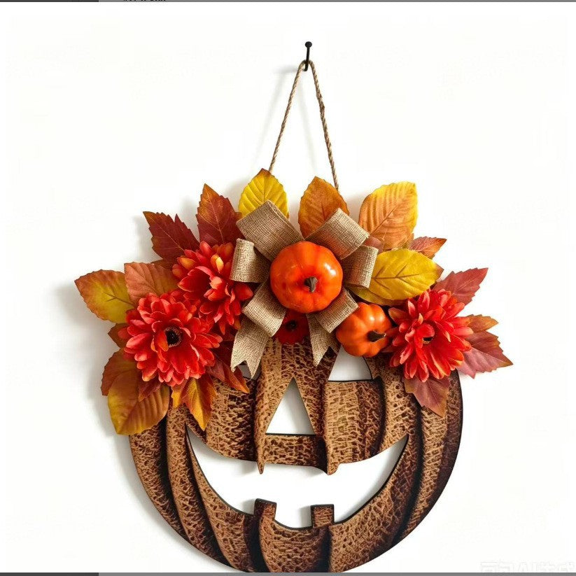 Floral Pumpkin Door Hanger