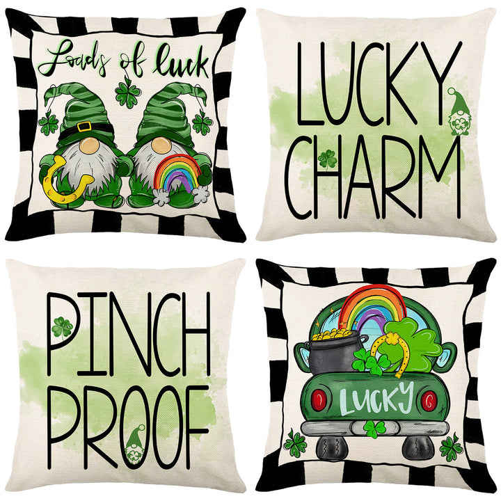 Square Decorative Plaid Linen Cushion Cover