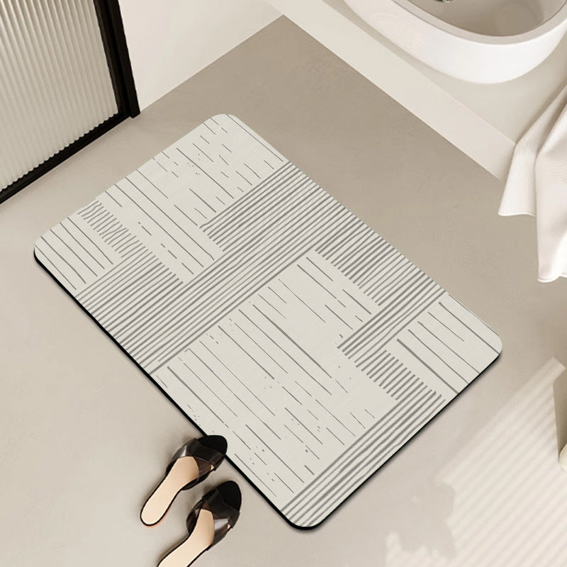 Plush Geometric Bath Mat Stornfield
