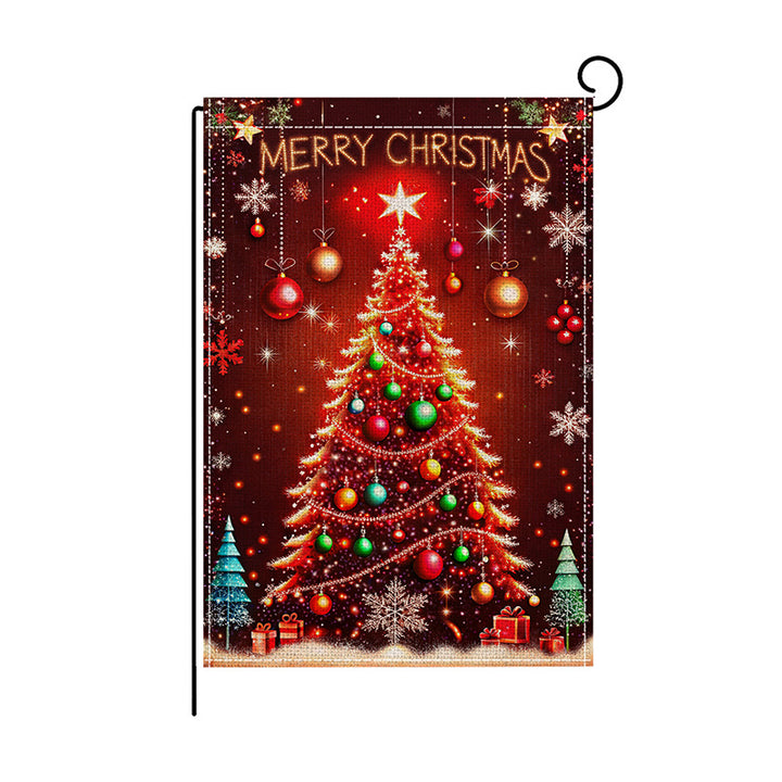 Outdoor Decorative Garden Flag Winter Lantern Poinsettia Design
