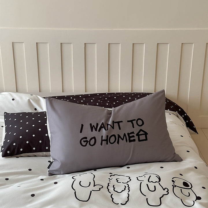 Duvet cover set made of cotton satin with Boho-Ethno pattern and reversible function