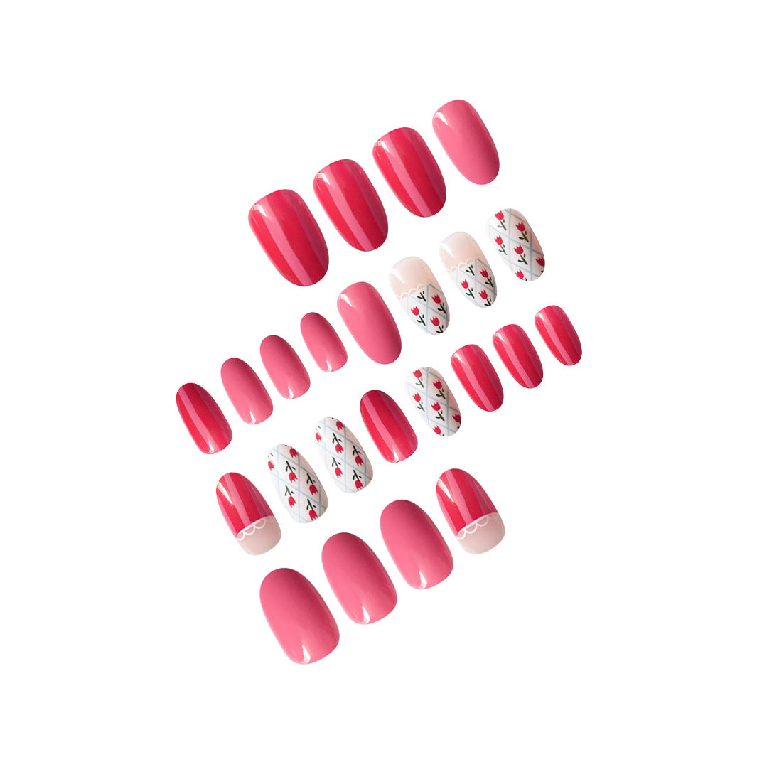 Artistic Floral Patterned Press-On Nail Art Set Stornfield