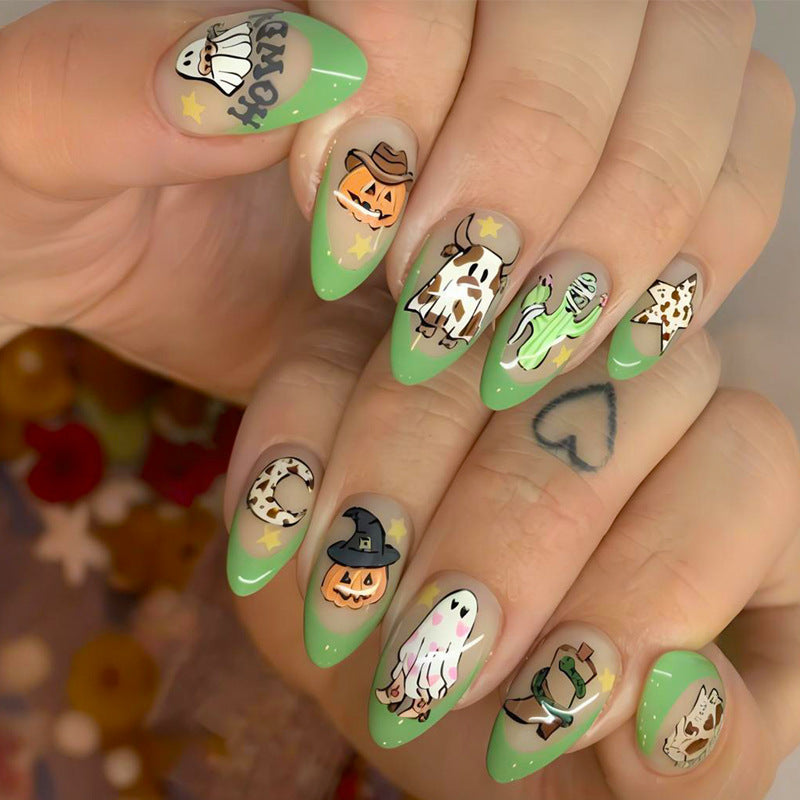 Creative nail art set with playful Halloween designs Stornfield