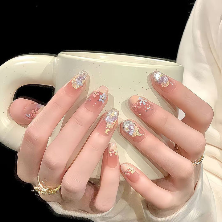 Floral-Themed Press-On Nail Design Stornfield
