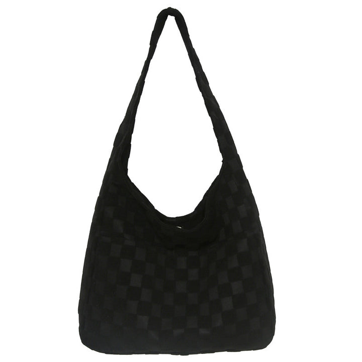 Stylish Checkerboard Patterned Hobo Bag