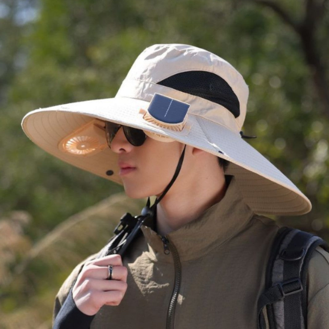 tactical fishing hat with wide brim, mesh ventilation and adjustable chin strap Stornfield