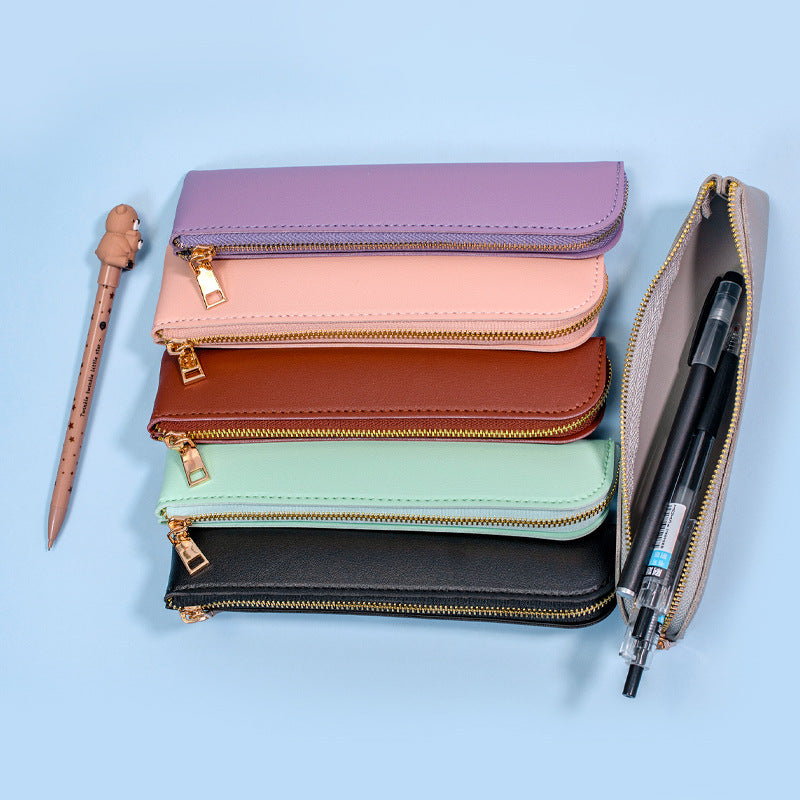 Premium Leather Zippered Pencil Case Stornfield