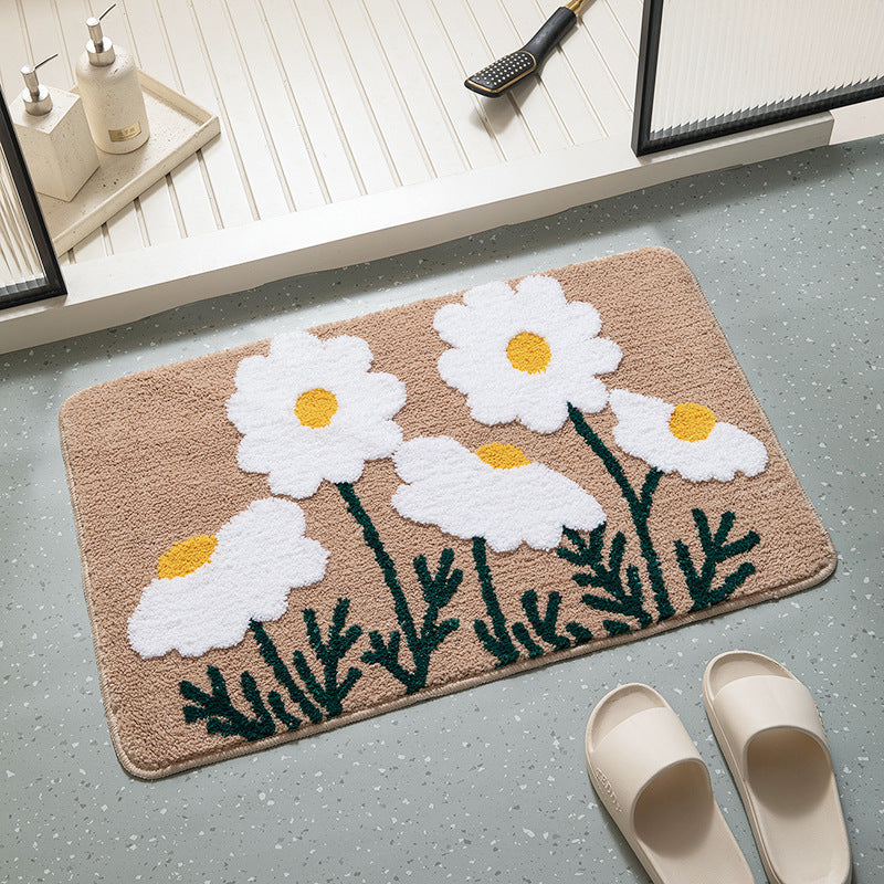 Soft Cotton Floral Bath Mat