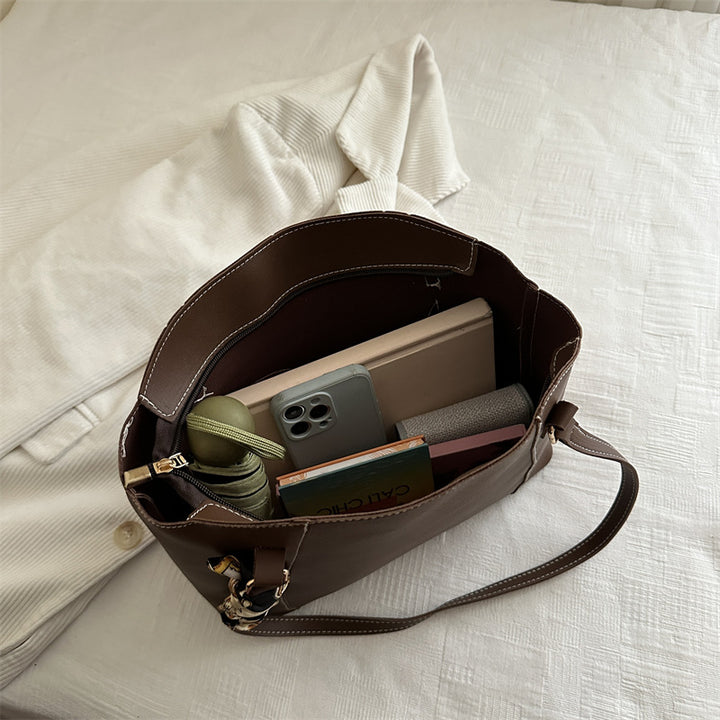 Stylish Tote Handbag with Decorative Scarf