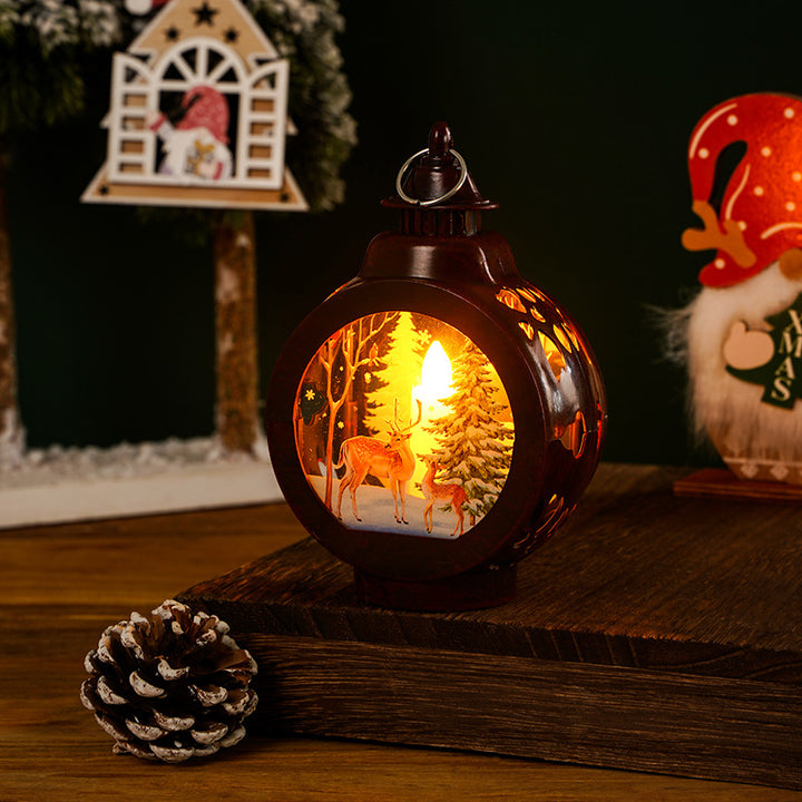 Nostalgic Christmas lantern with inviting deer scene Stornfield