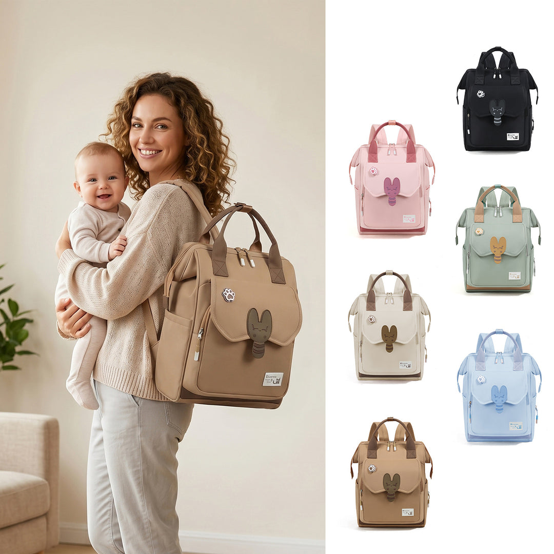 Cute Character Multi-Pocket Diaper Backpack Stornfield