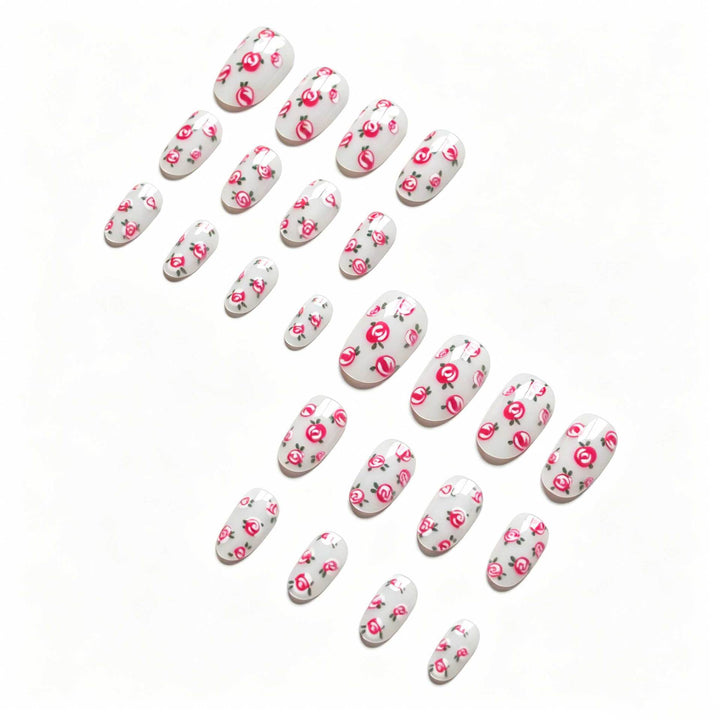 Floral Rose Design Nail Art