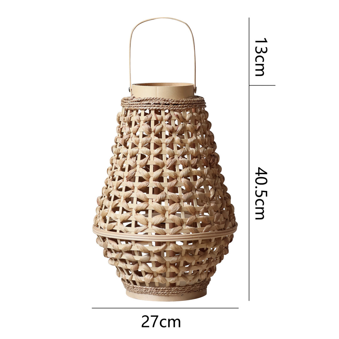 Elegant lantern made of braided rattan Stornfield