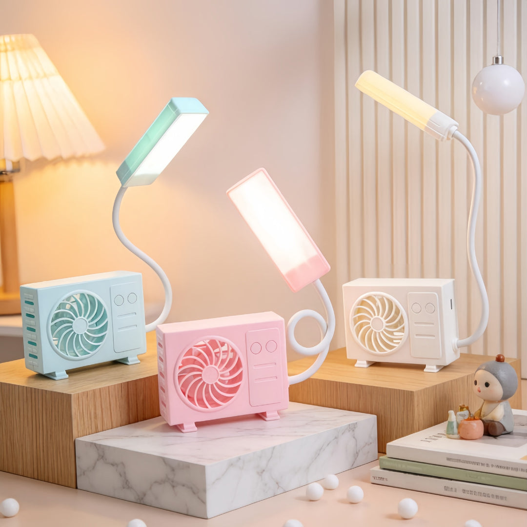 Women's table lamp with integrated USB fan Stornfield