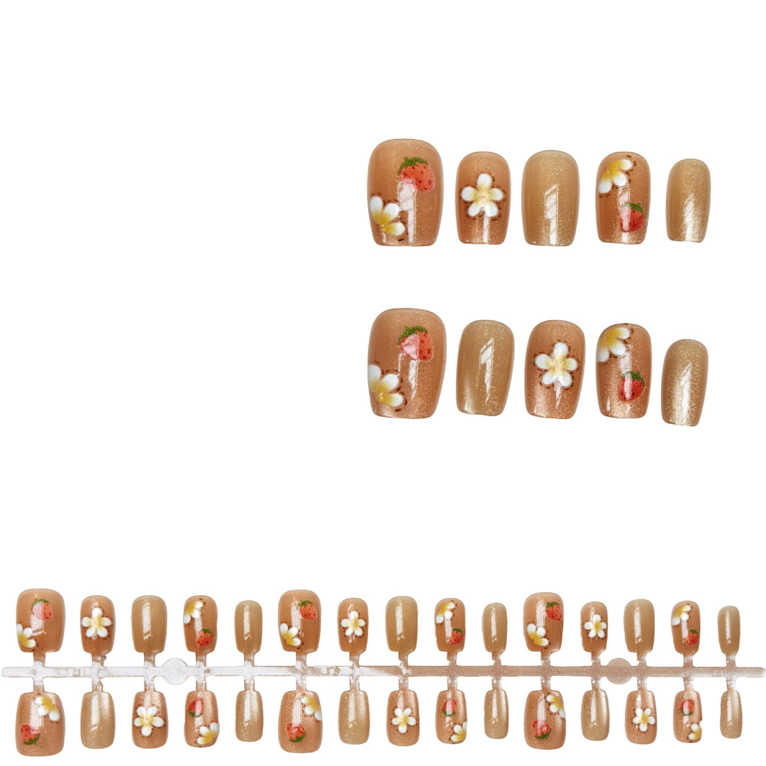 Charming Floral Press-On Nail Art