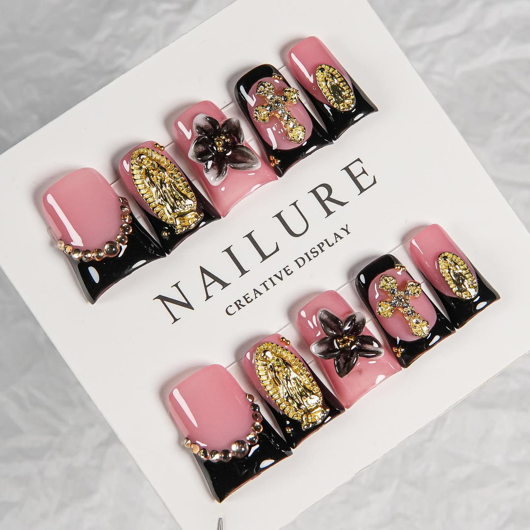 Artistic Embellished Press-On Nail Set