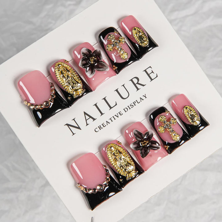 Artistic Embellished Press-On Nail Set