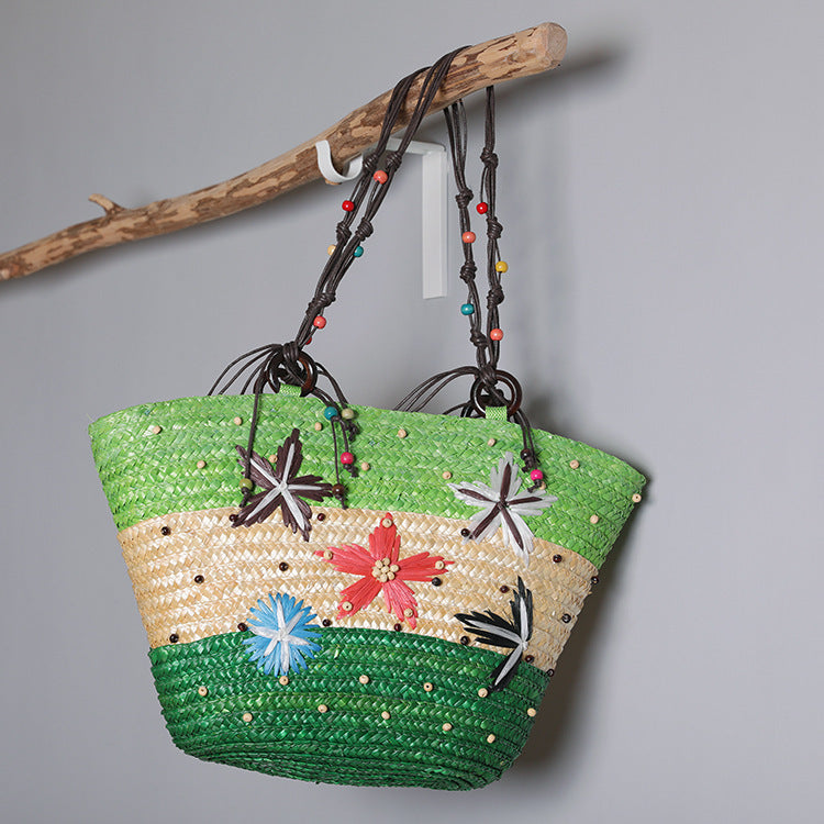 Beach bag with colorful flower pattern Stornfield