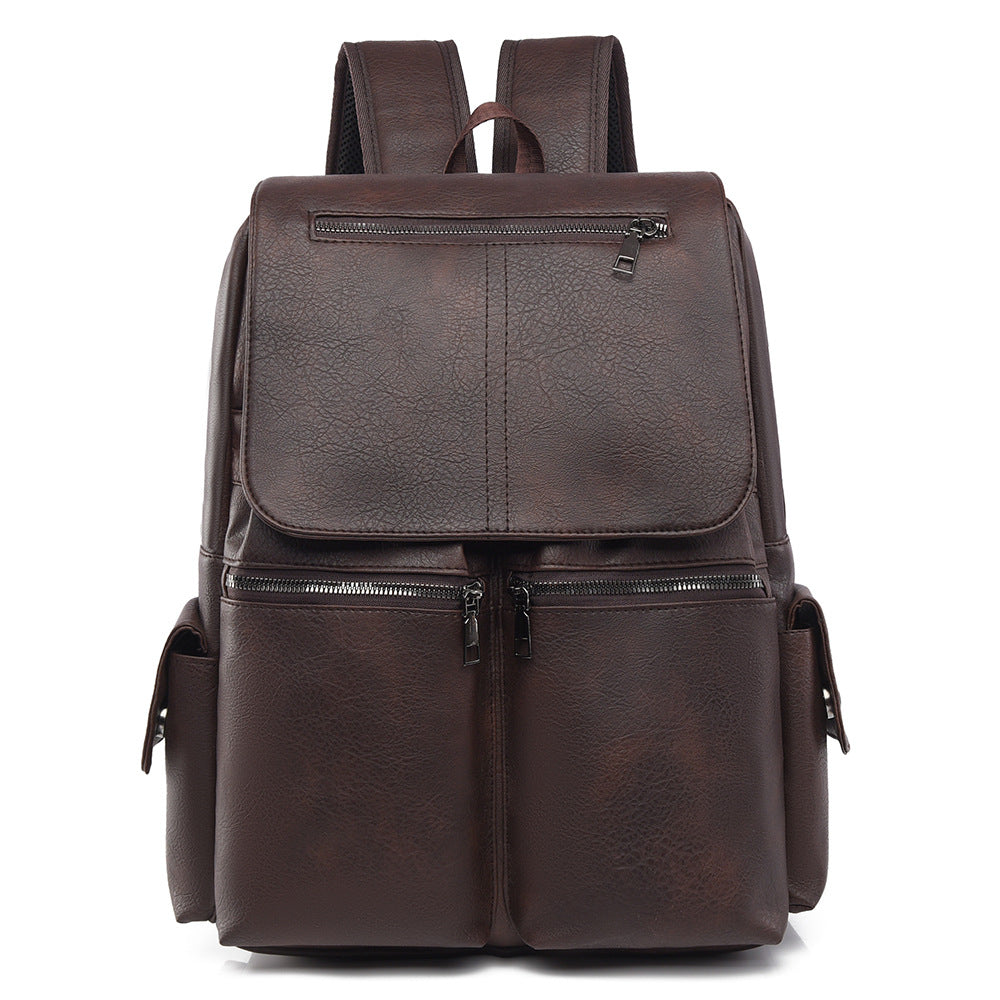 Stylish Multi-Pocket Leather Backpack Stornfield