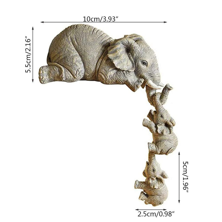 Decorative Elephant Family Wall Sculpture