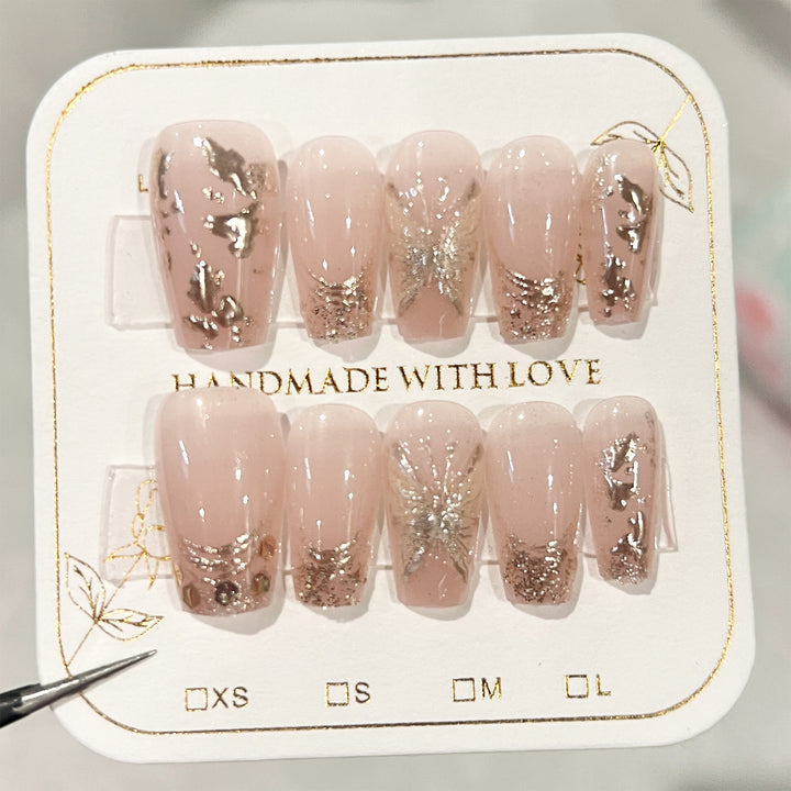 Artificial Nail Nail Art Set with Glitter and Floral Decorations Stornfield