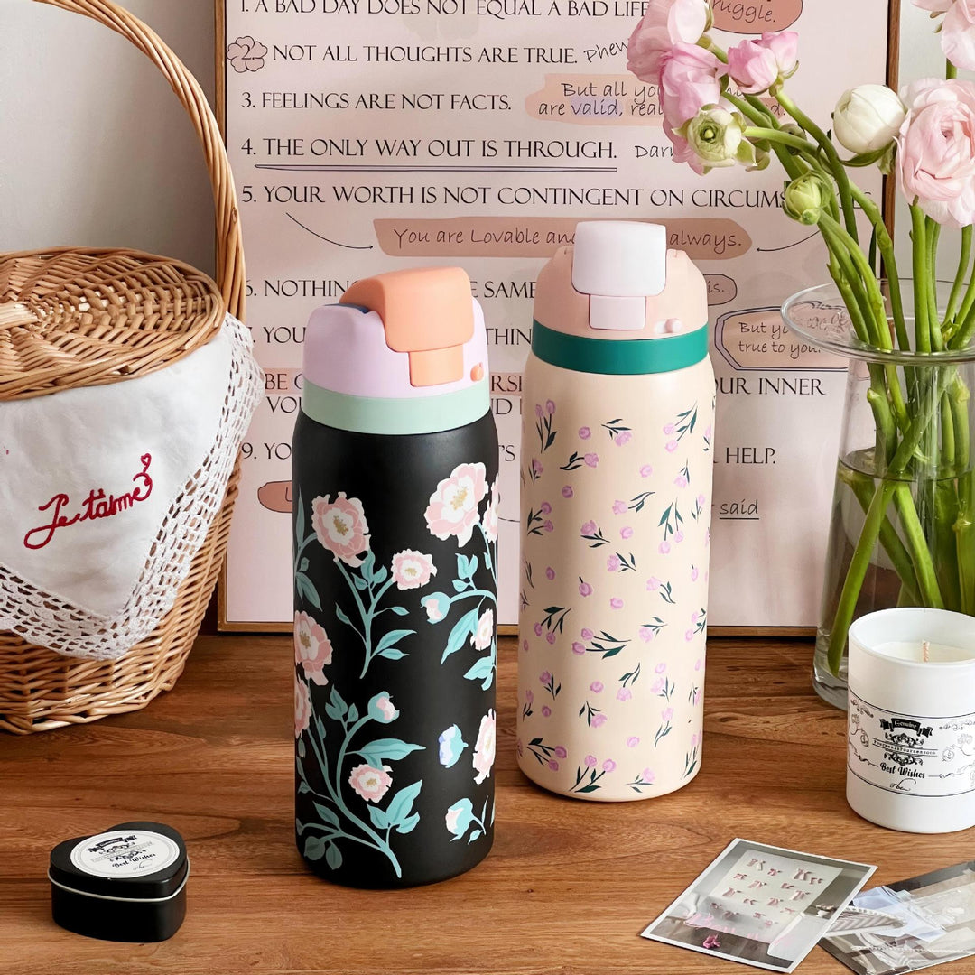 Ladies Insulated Water Bottle with Floral Design Stornfield