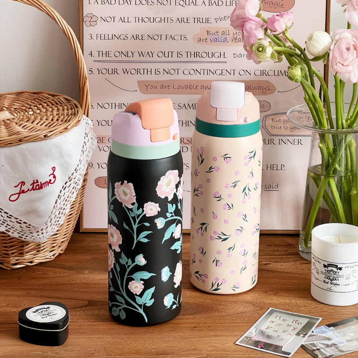Ladies Insulated Water Bottle with Floral Design Stornfield