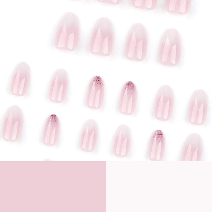 Artful Nail Extensions with Glitter Decoration and Ombre Effect Stornfield